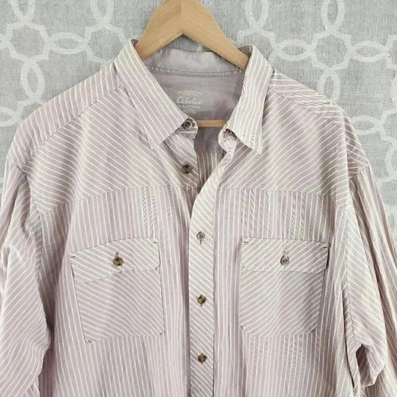 Cabela's Button Down Striped Men's Shirt XL - Picture 1 of 8